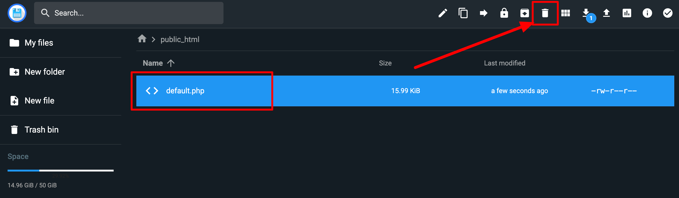 Delete Default File
