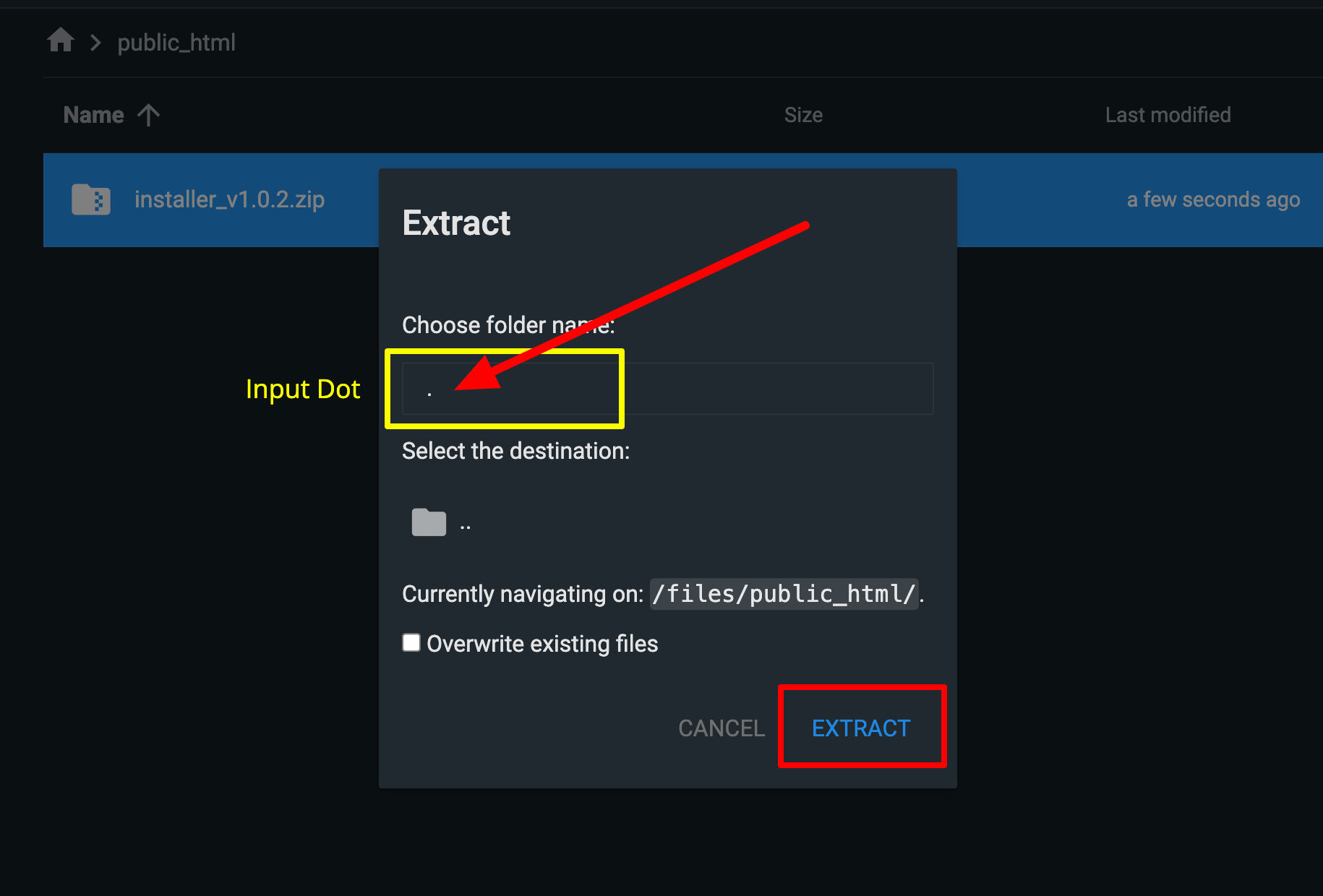 Extract Dialog